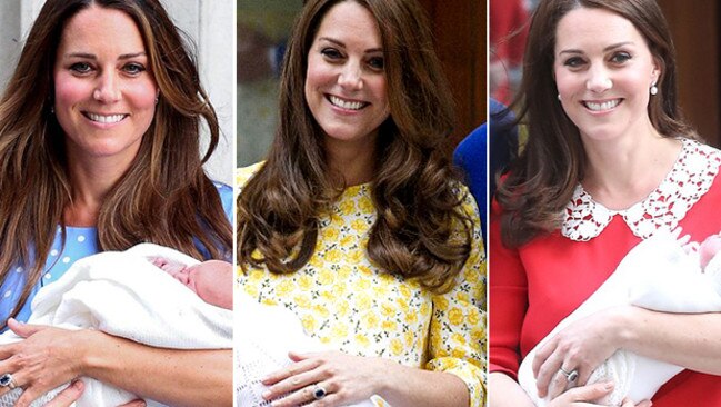 Kate Middleton in three different dresses