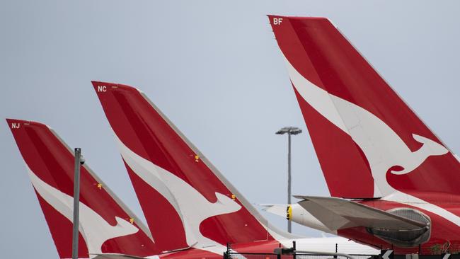 Qantas Aircraft on the tarmac at Sydney Airport. Sydney. Picture: NCA NewsWire / James Gourley