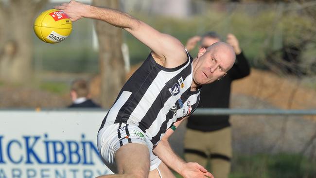 Wallan’s Matthew Perri keeps his eye on the ball. Picture: Rob Leeson