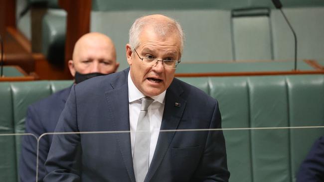 Scott Morrison in parliament on Thursday. Picture: Gary Ramage