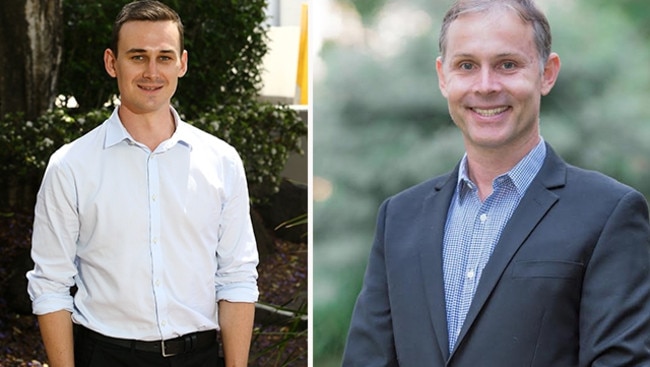 Bonney candidates — the LNP's Sam O'Connor and Labor's Rowan Holzberger will battle it out during a live debate from the Gold Coast Bulletin newsroom tonight. Photo: Supplied