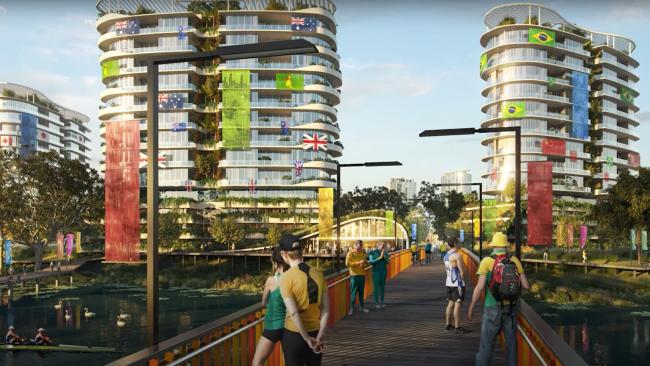 The proposed satellite Athletes Village for the 2032 Olympics Games at Collyer Quays in Robina.