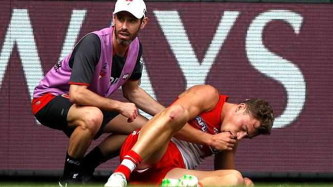 Will Hayward was injured against Carlton. Picture: AFL Photos 