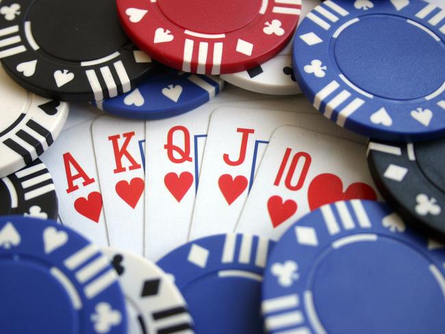Poker chips and Casino cards : PicAdam/Taylor - gambling chip card royal flush hearts ace king queen jack ten /10