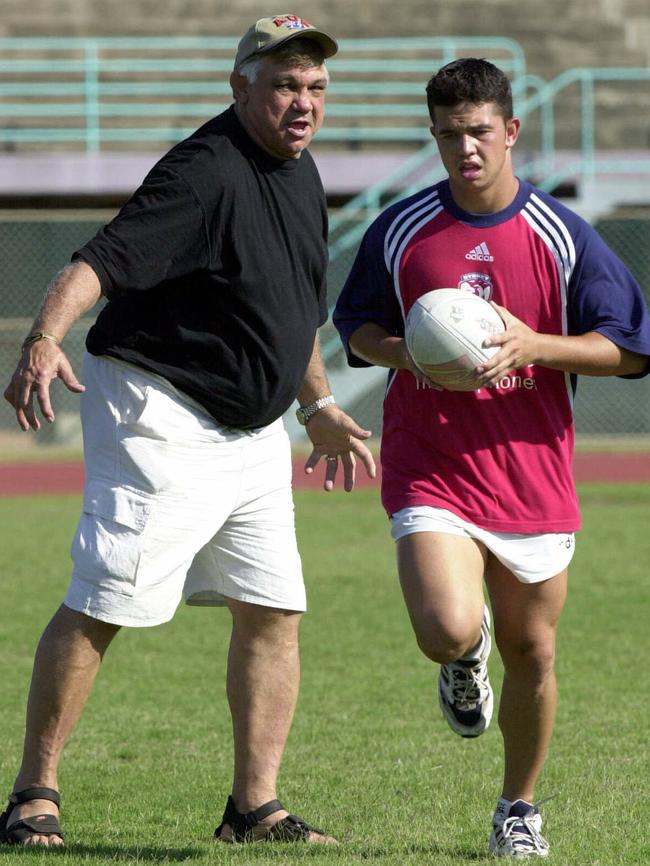 On the training paddock with the great man in 2000.