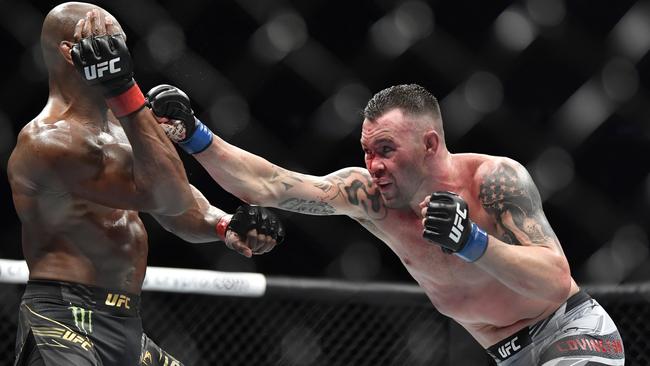 Colby Covington punches Kamaru Usman at UFC 268. Picture: Zuffa LLC