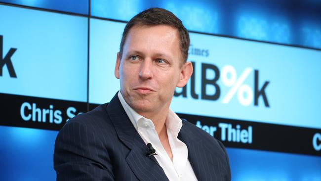 PayPal co-founder Peter Thiel is a partner in many of Angermayer’s ventures. Picture: Neilson Barnard/Getty Images.