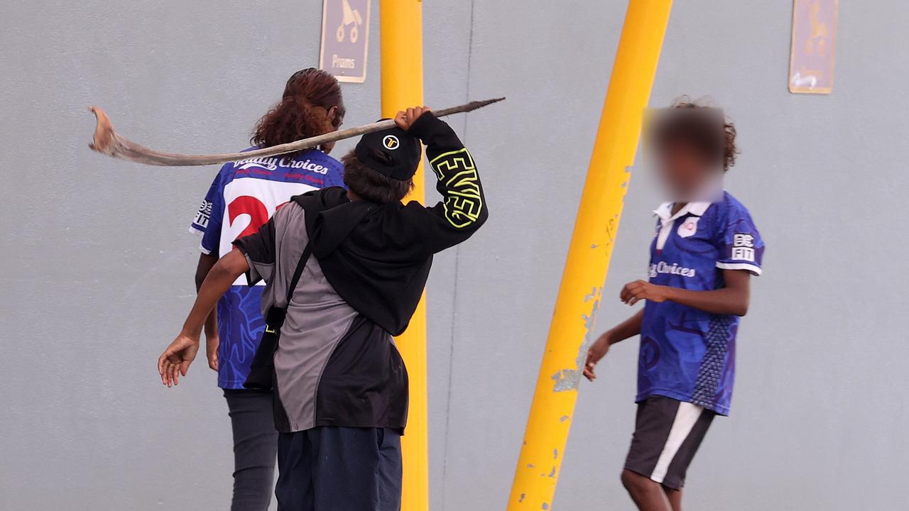 Group of youths in Mount Isa. Picture: Liam Kidston