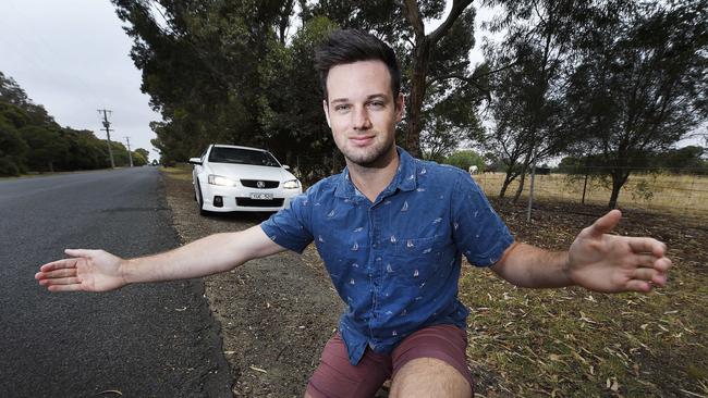 Scott Davidson saw a big black cat run out in front of his car in the Otways Forrest in 2018. Others in his car saw it, too. Picture: Alan Barber