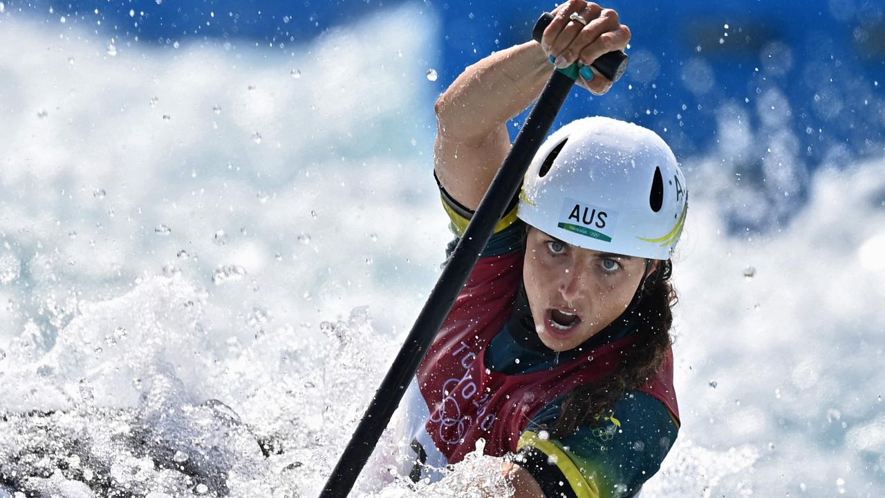 Jess Fox paddled like a woman possessed all her way to gold. Picture: AFP