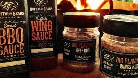 Burleigh Heads smokehouse Buffalo Sears also sold its own house made spice rubs and sauces. Picture: @BuffaloSears