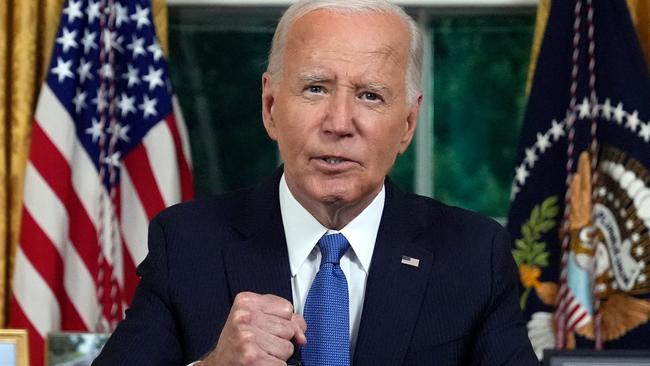 US President Joe Biden speaks from the Oval Office. Picture: Evan Vucci/AFP