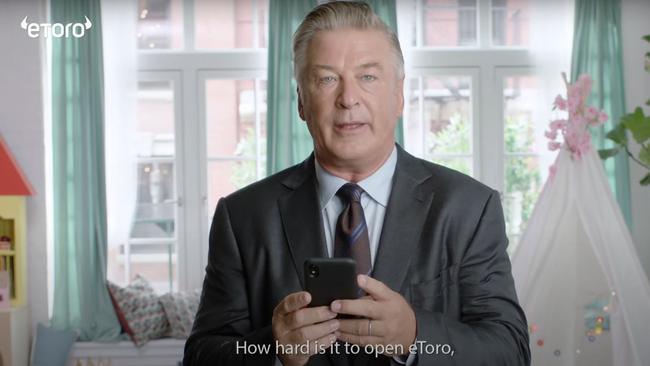 Actor Alec Baldwin spruiking trading platform eToro. Source: YouTube