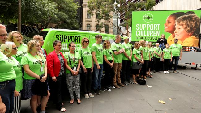 The teachers' union launched its national pre-election campaign in Melbourne yesterday. Picture: Stuart McEvoy