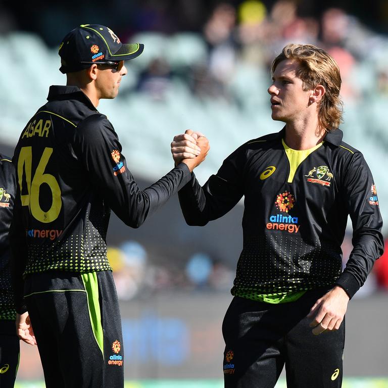 Spin ‘twins’ Ashton Agar and Adam Zampa. Picture: AAP Image