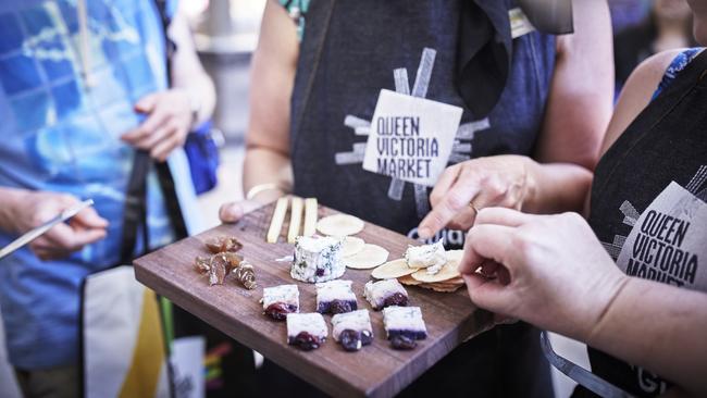 Queen Vic Market has free food samples every Wednesday at Summer Night Markets.