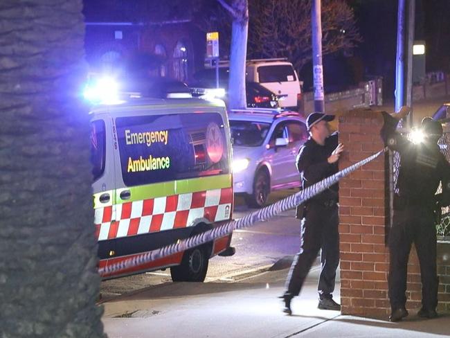 NSW Police tape off the crime scene after the shooting last year. Picture: TNV