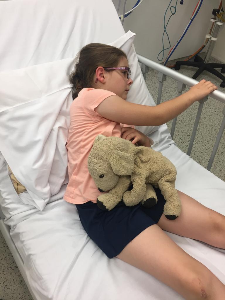 Jazmin when she initially broke her ankle on Boxing Day 2019. Picture: Supplied by family