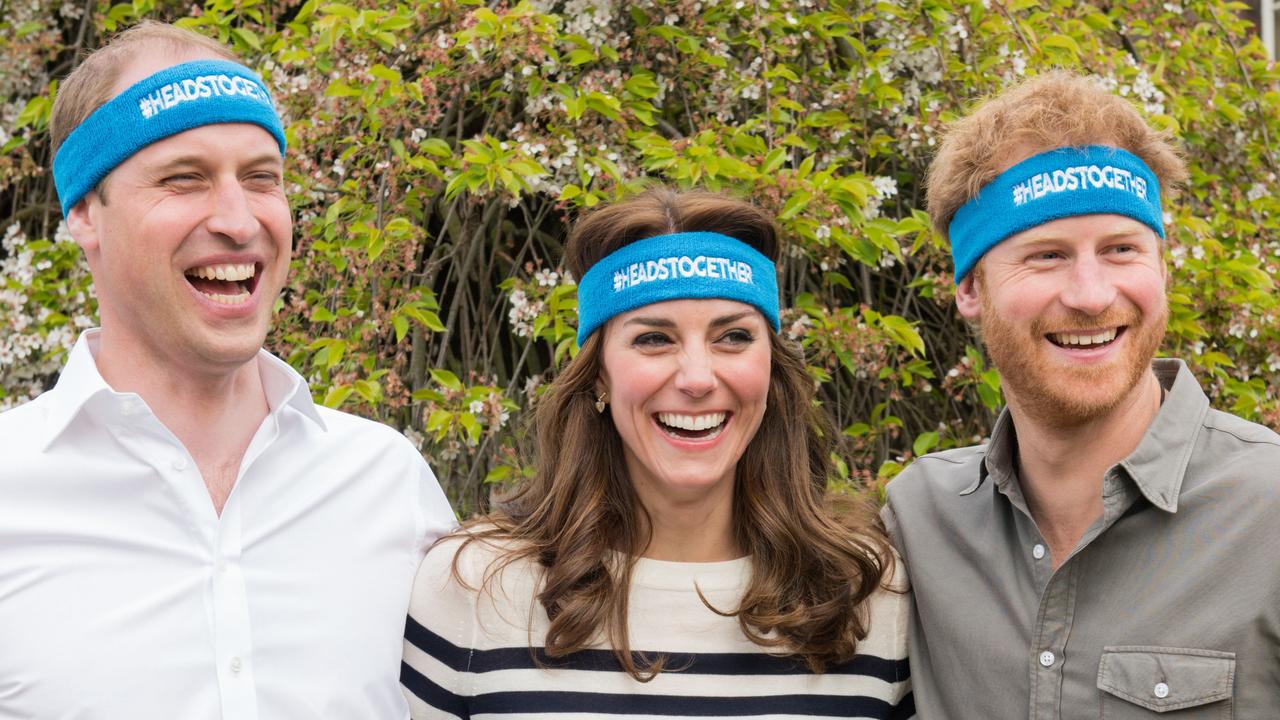 The Duke and Duchess of Cambridge and Prince Harry during a Heads Together campaign in 2016. Picture: Nicky J Sims/Getty