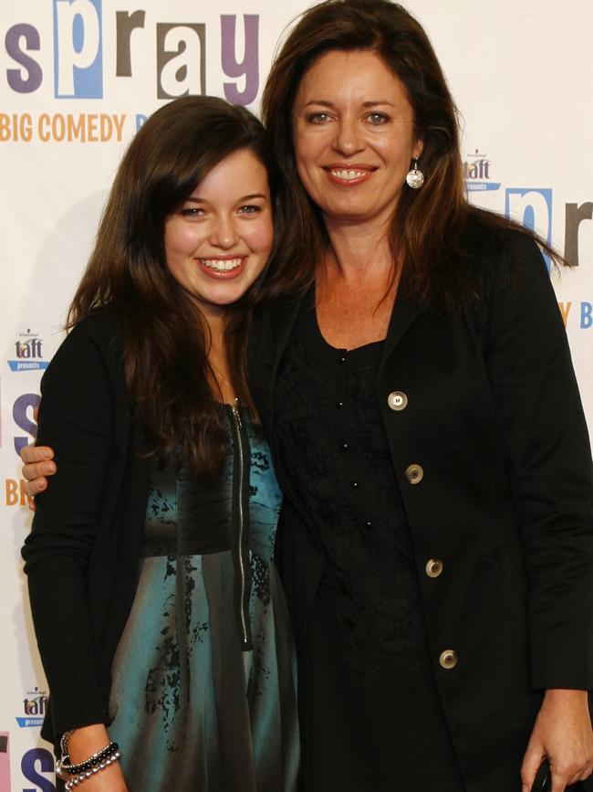 McKenna with mum Gina Riley at the opening night of Hairspray in 2010.