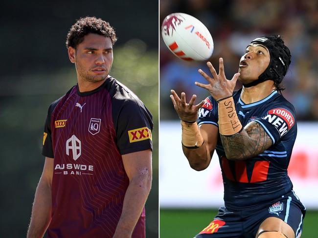 The Blues could switch Brian To’o (R) to help negate the threat of Xavier Coates (L).