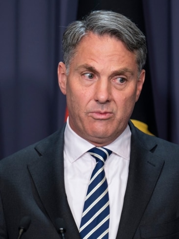Defence Minister Richard Marles has hit back at Opposition Leader Peter Dutton over his suggestion Labor would dump the AUKUS agreement. Picture: NCA NewsWire / Martin Ollman