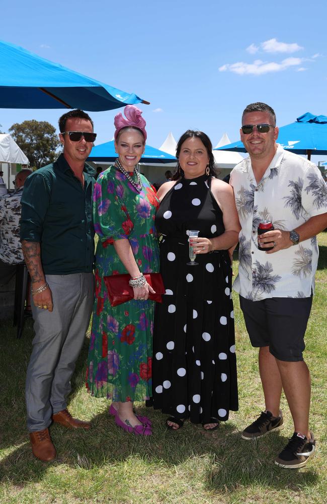 MELBOURNE, AUSTRALIA – DECEMBER 8 2024 Shane, Karina, Julie and Josh attend the Werribee Cup in Werribee on December 8th, 2024. Picture: Brendan Beckett