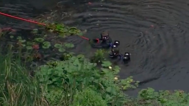 Police are continuing the extensive search underwater at Wildenstein estate. Picture: 9 News