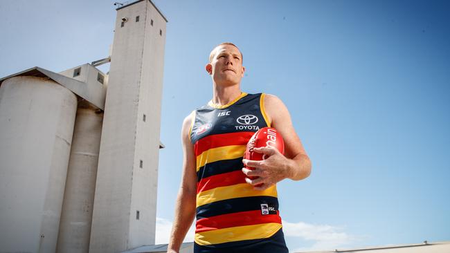 BACK HOME: Former Crows ruckman Sam Jacobs, pictured at Ardrossan last year, has returned to the Yorke Peninsula while AFL matches have been postponed. Picture: Matt Turner