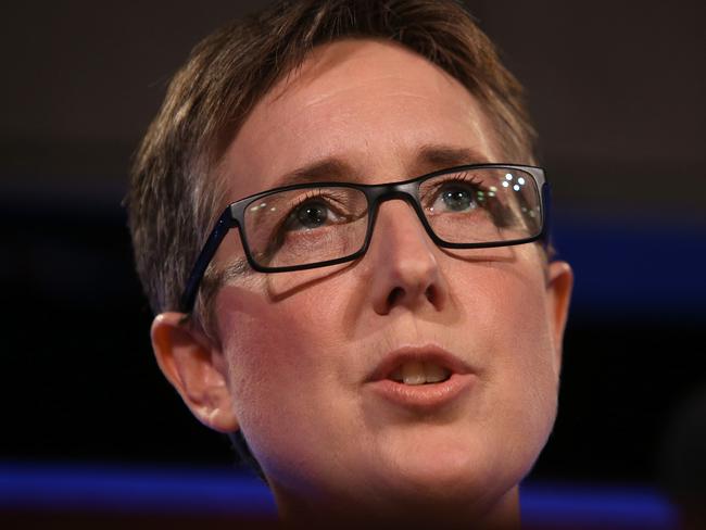 ACTU Secretary Sally McManus addressing the National Press Club in Canberra. Picture Kym Smith