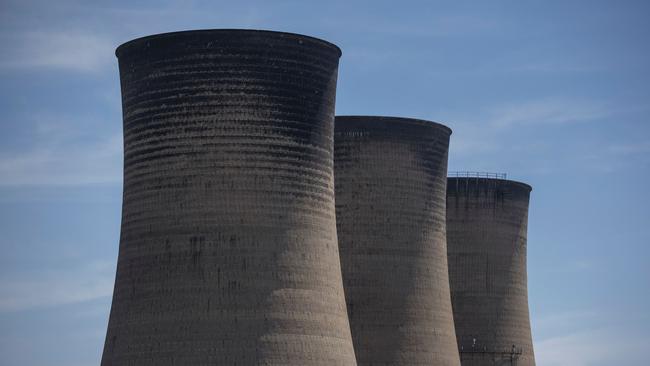 The towers of the coal-fired Kelvin Power Station are seen in Kempton Park, Ekurhuleni, in South Africa on October 13, 2021. Picture: Michele Spatari / AFP