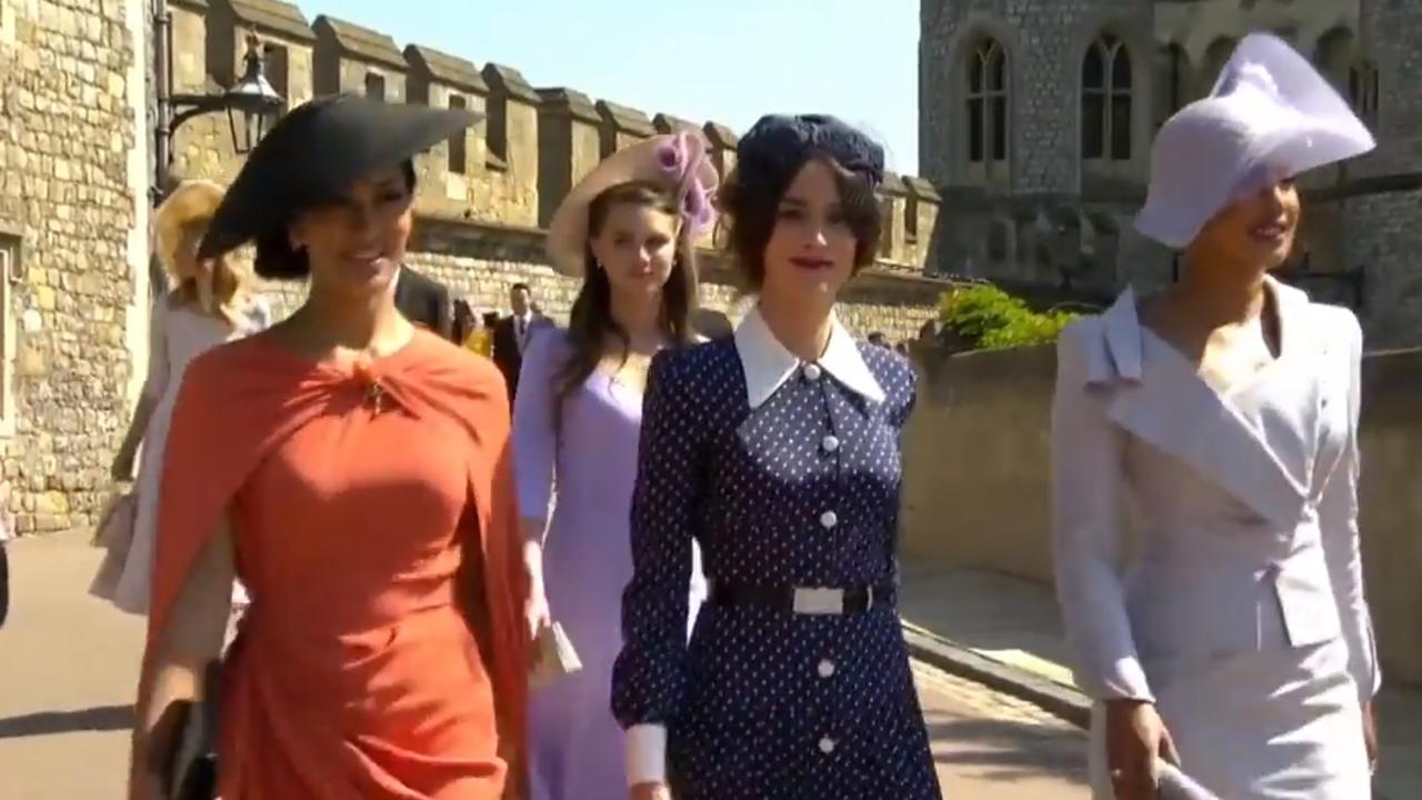 Janina Gavankar, Abigail Spencer and Priyanka Chopra arrive at Prince Harry and Meghan Markle’s Wedding. Picture: Supplied