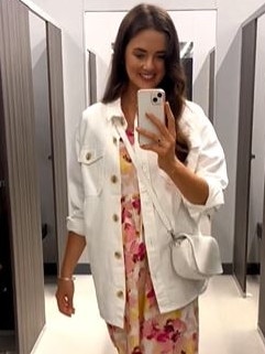 Everyone loved the shacket Amy paired with the dress. Picture: Instagram/@fashionably_amy