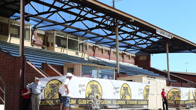 The grandstand at Glenelg Oval which was damaged during a storm.