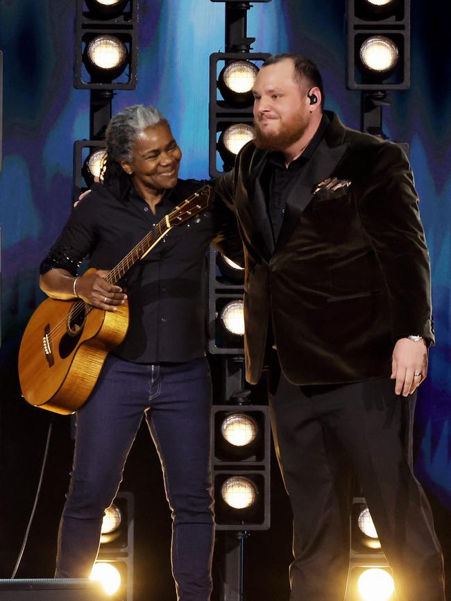 Combs performed a cover of Fast Car last year and the song earned Chapman a Country Music Association Award for Song of the Year. Picture: Kevin Winter/Getty Images for The Recording Academy