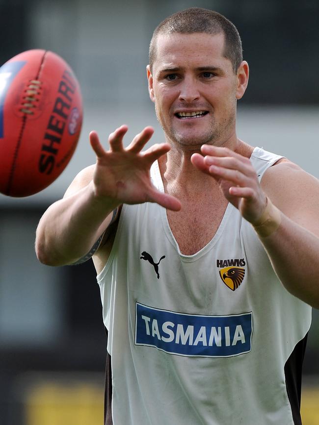 Trent Croad at Hawks training.