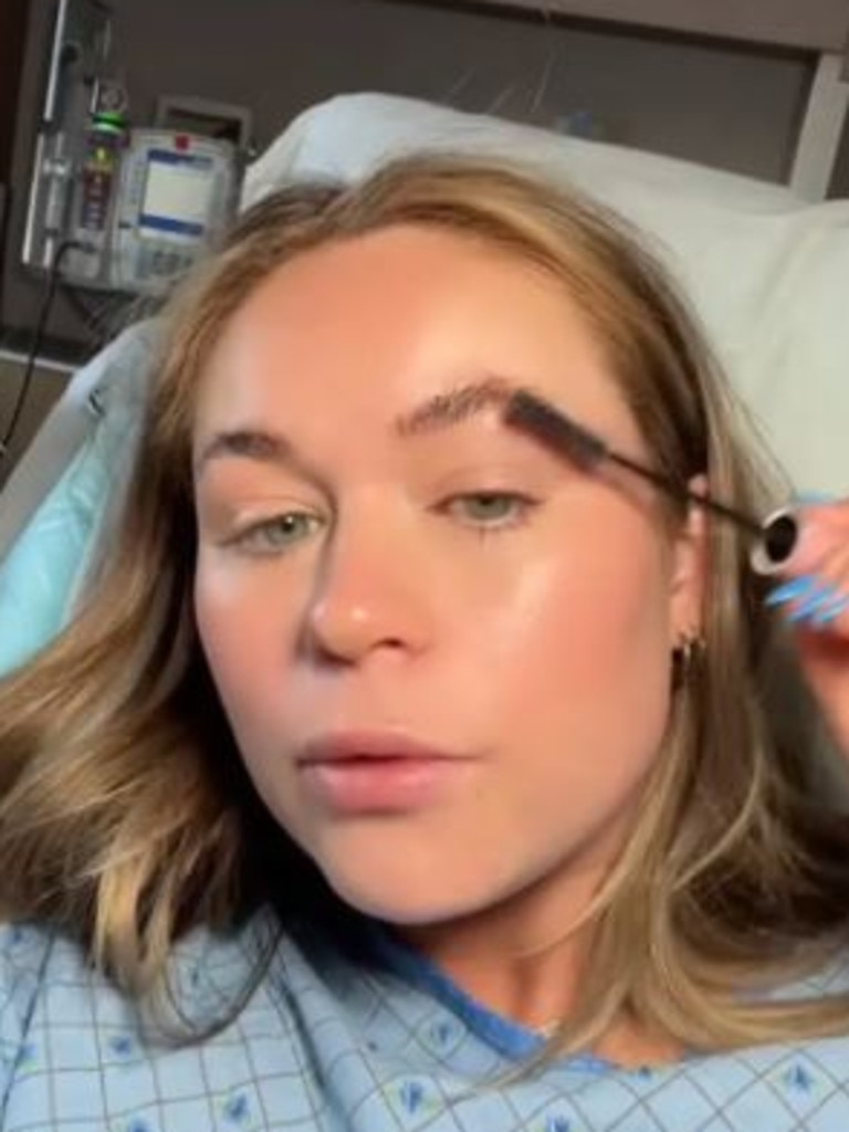 Kylen put makeup on before giving birth. Picture: TikTok/@kylensuttner