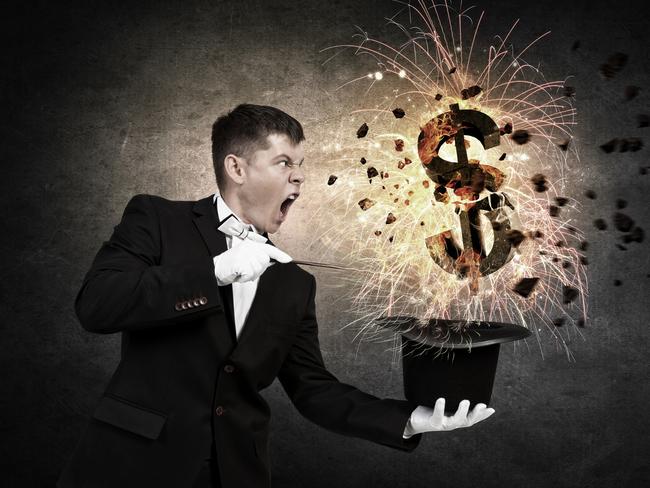 Man magician with cylinder hat doing tricks. Picture: iStock