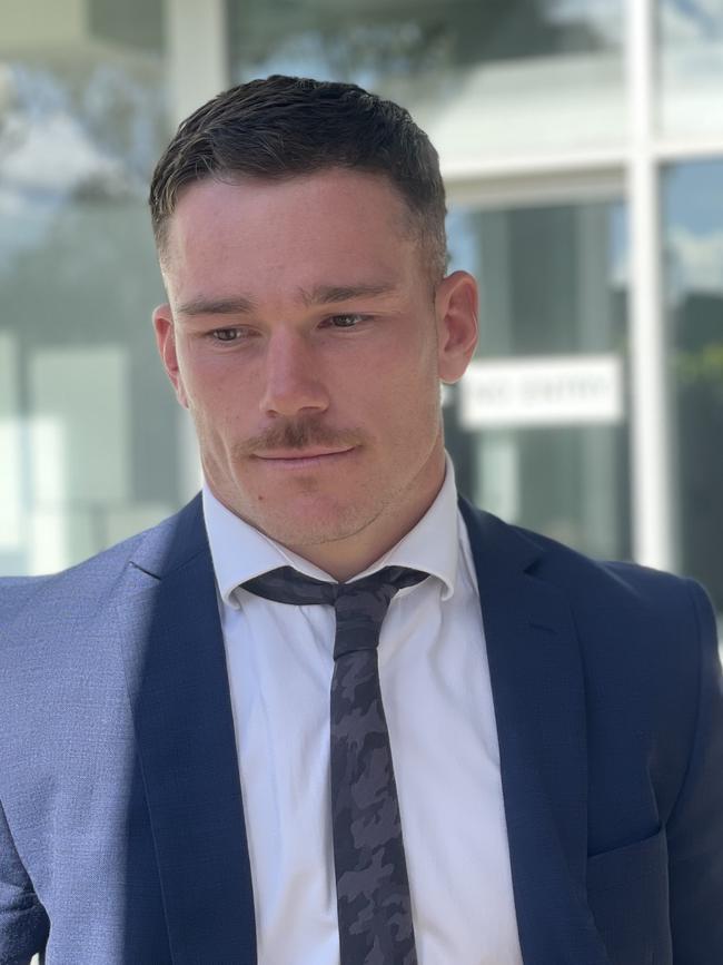 Canberra Raiders hooker Tom Starling outside Gosford Local Court after a previous appearance. Picture: NewsLocal