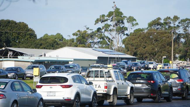 The Mount Gambier Showgrounds Covid-19testing clinic Tuesdaymorning. Picture: Jessica Ball