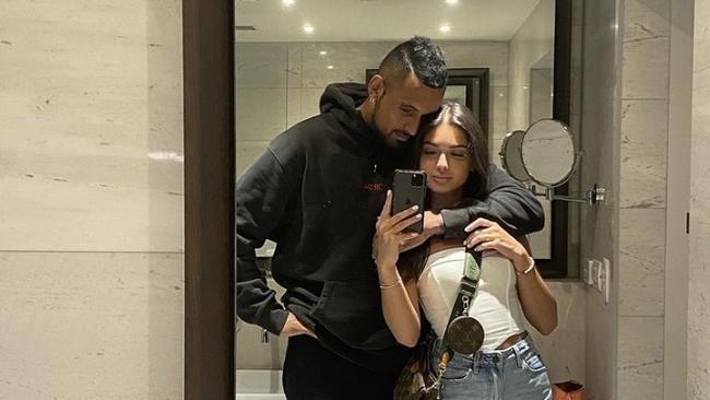 Nick Kyrgios and his new girlfriend Costeen Hatzi on his Instagram.