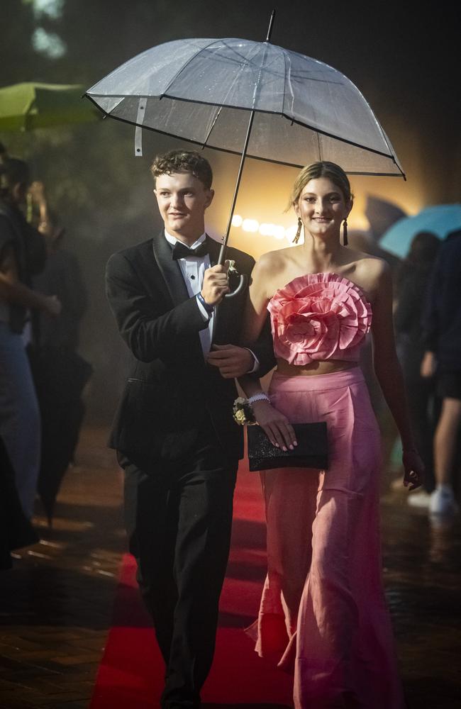 Alex Chicalas partners Lily Cameron at Fairholme College formal, Wednesday, March 27, 2024. Picture: Kevin Farmer