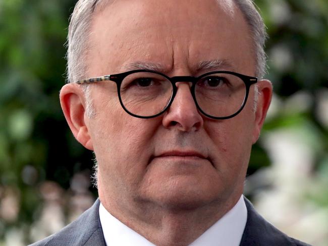 SYDNEY, AUSTRALIA - NCA NewsWire Photos - APRIL 06, 2023: Australian Prime Minister Anthony Albanese is pictured addressing the media at Wild Life Sydney Zoo in Darling Harbour. Picture: NCA NewsWire / Nicholas Eagar