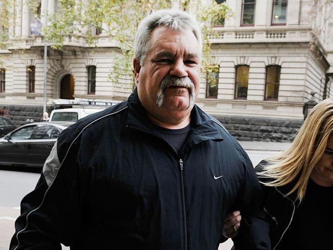 Peter “Skitzo” Hewat outside Melbourne Supreme Court. Picture: Ellen Smith