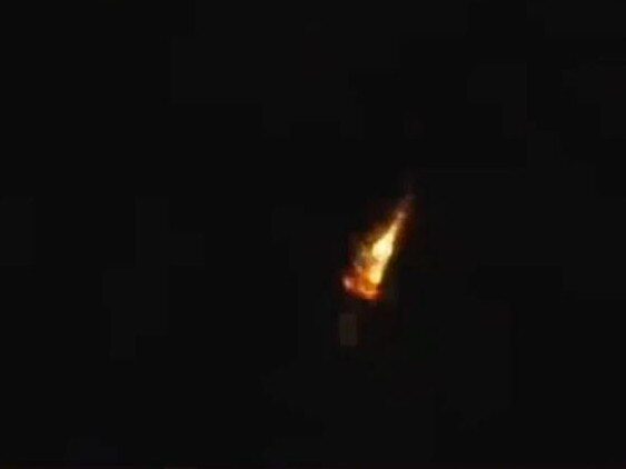 The IDF also released a video they claim shows a misfired rocket launched by Palestinian terrorists. Picture: Supplied