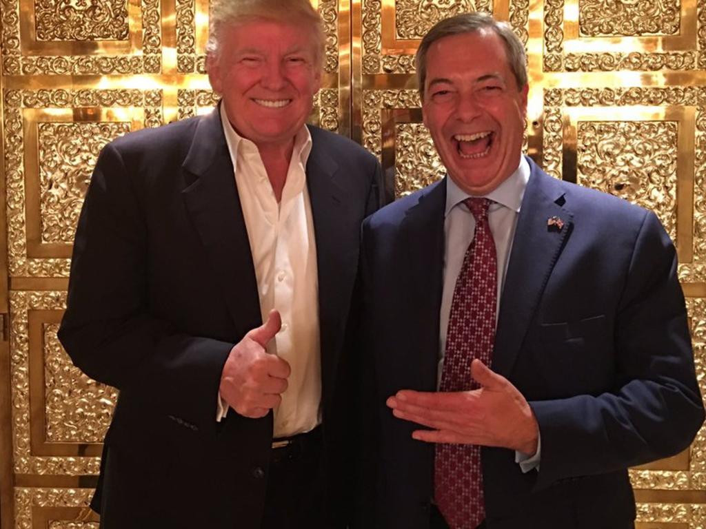 Donald Trump and Nigel Farage. Picture: Supplied