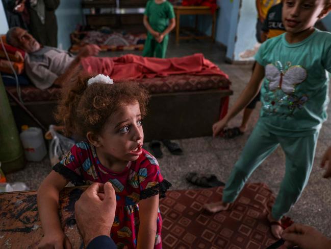 Palestinians fleeing Israeli air strikes take refuge in a school run by the United Nations in Gaza City. Picture: Mohammed Abed/AFP