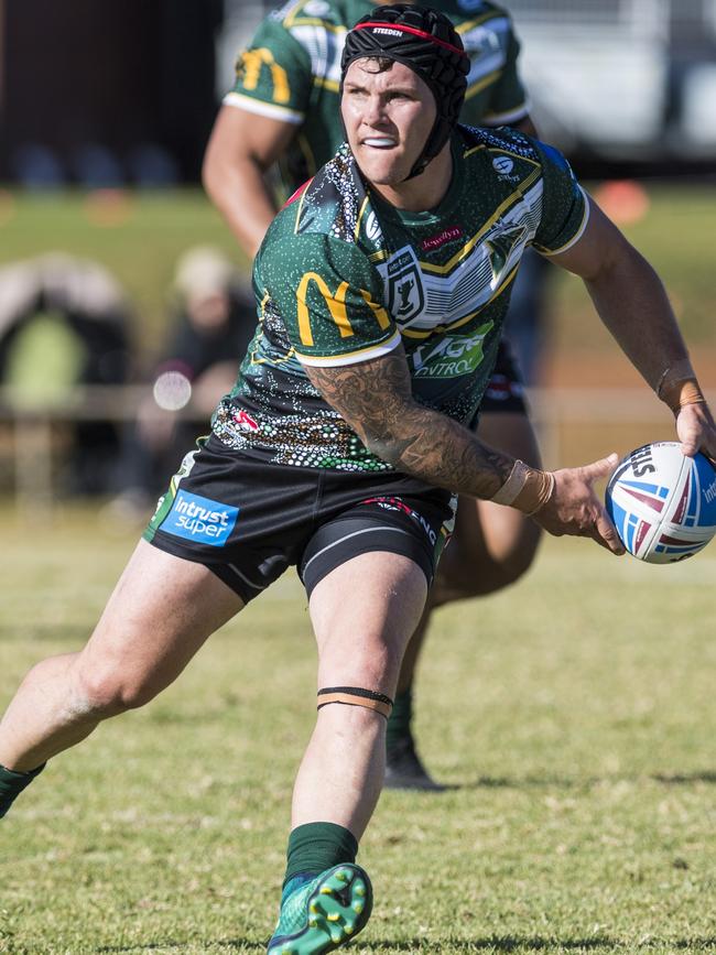 Ipswich Jets playmaker Josh Cleeland scored this 200th point for the club in his team’s 32-20 win over the Tigers. Picture: Kevin Farmer