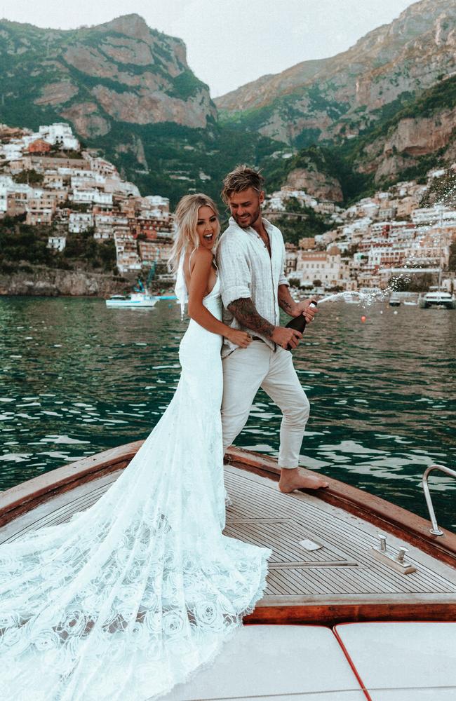 MAFS star Christopher Jensen tied the knot with partner Tayla Made on the Amalfi Coast. Picture: Amalfi Coast Photographer