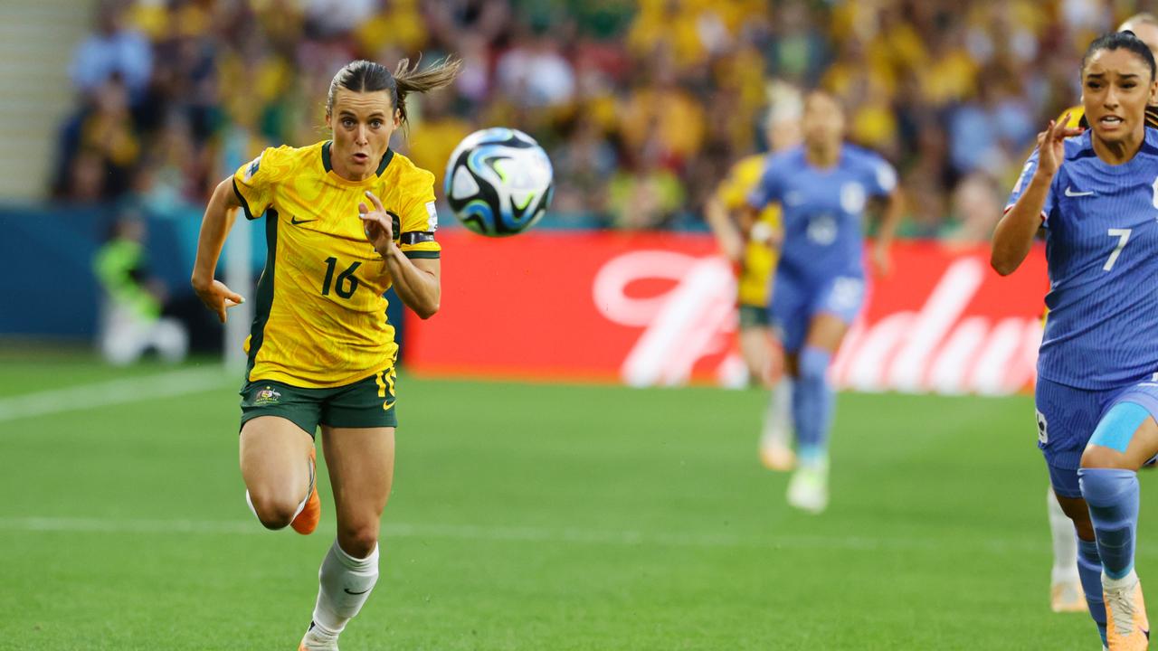 Australia will look to capitalise on the pace of their stars like Hayley Raso. Picture Lachie Millard